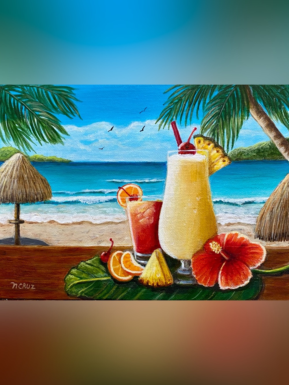 Hand Crafted Art Print “Tropical Paradise”